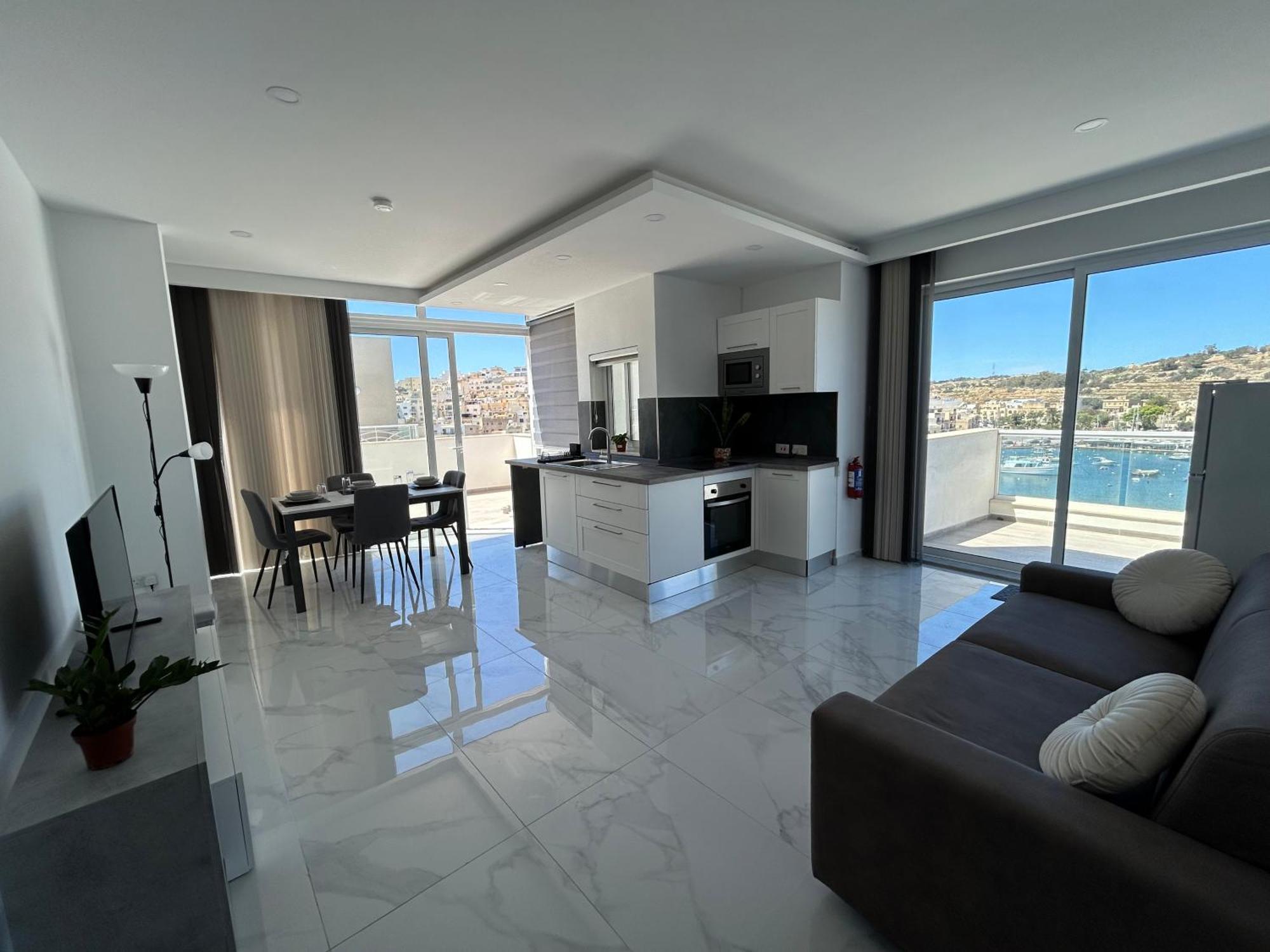 Seaview Setters Penthouse Marsaskala Daire Dış mekan fotoğraf